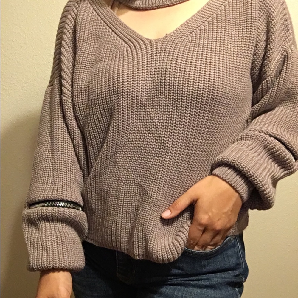 Yi Fang Cropped Sweater With Zipper Details